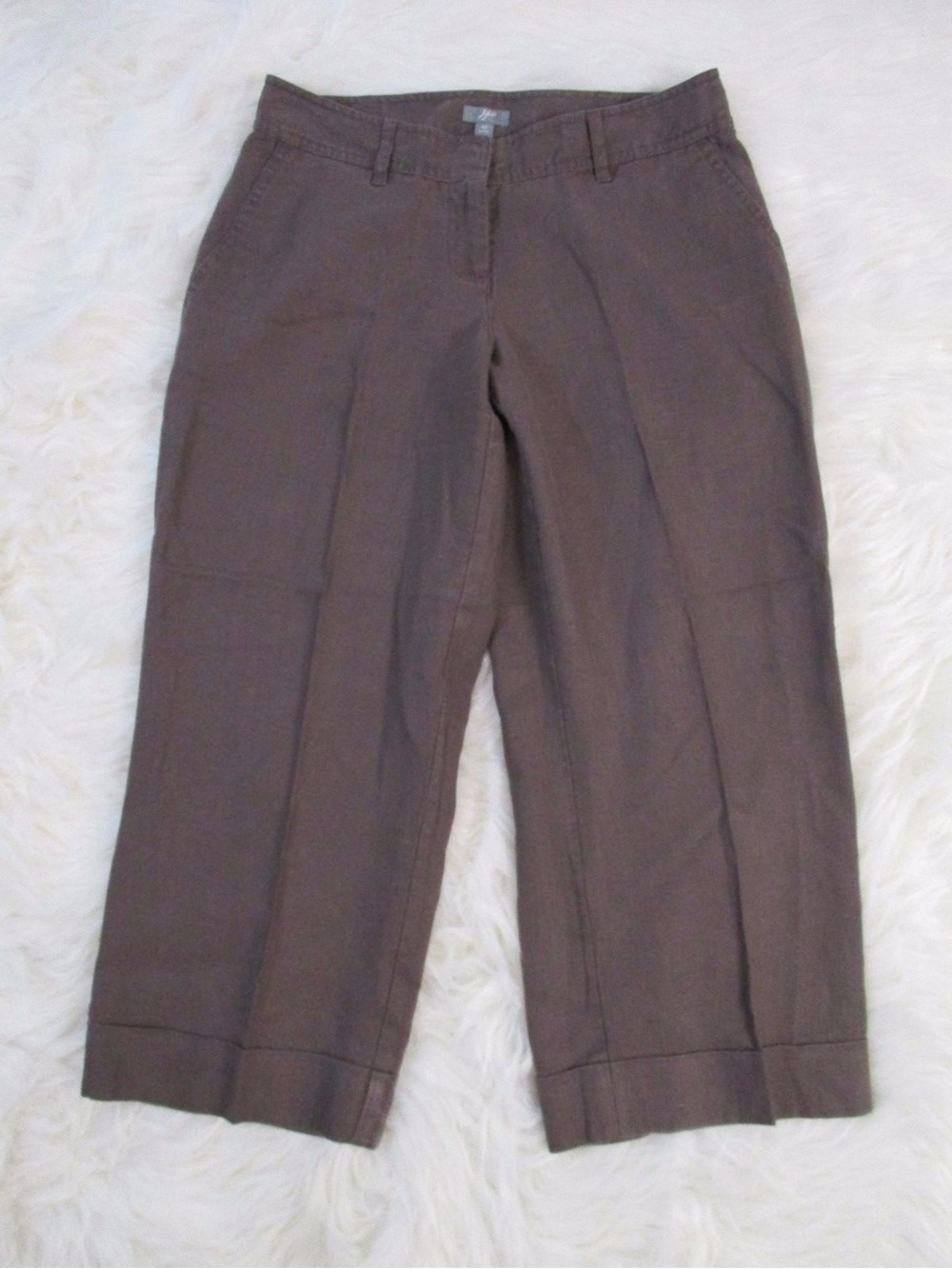 J. Jill Brown Cropped Wide-Leg Pants